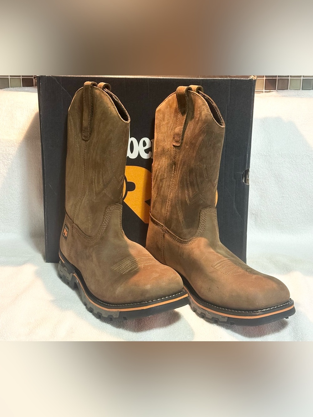 Timberland PRO Men's Work Boots square soft toe pull on size 10